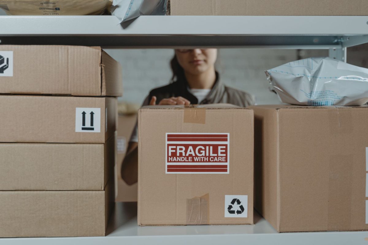 Parcels packed and compressed before shipping